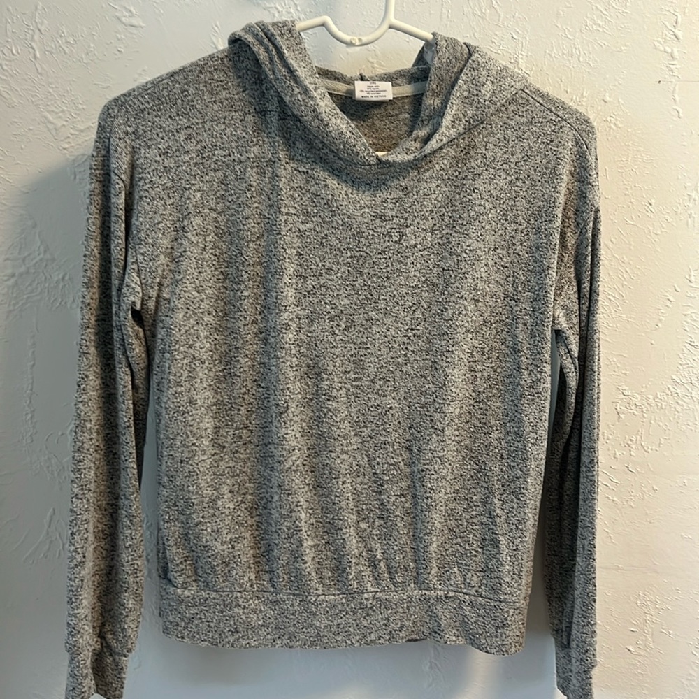 GAP Girl  Hoodie Gray Softspun Knit Soft Long Sleeve Pullover